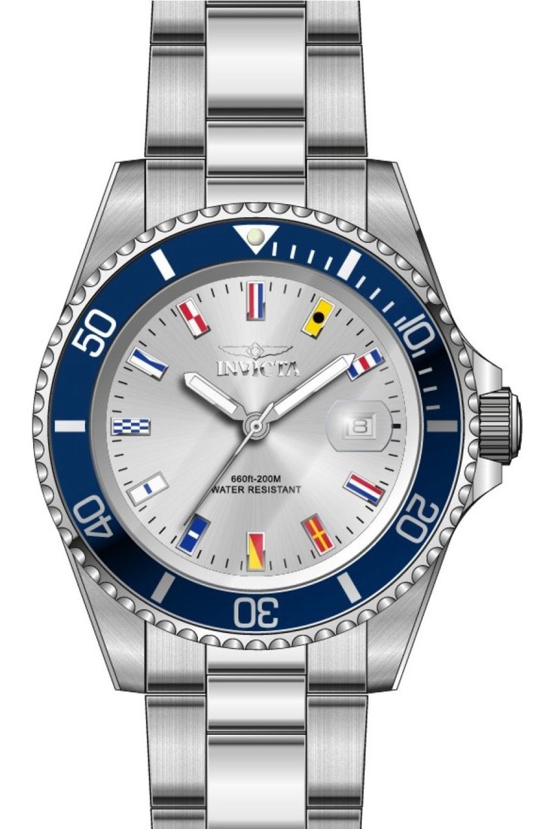 Invicta Pro Diver 49885 Heren Horloge - Waterdicht - Analoog - Quartz Uurwerk - Roestvrij Staal met zilveren Wijzerplaat - 40mm