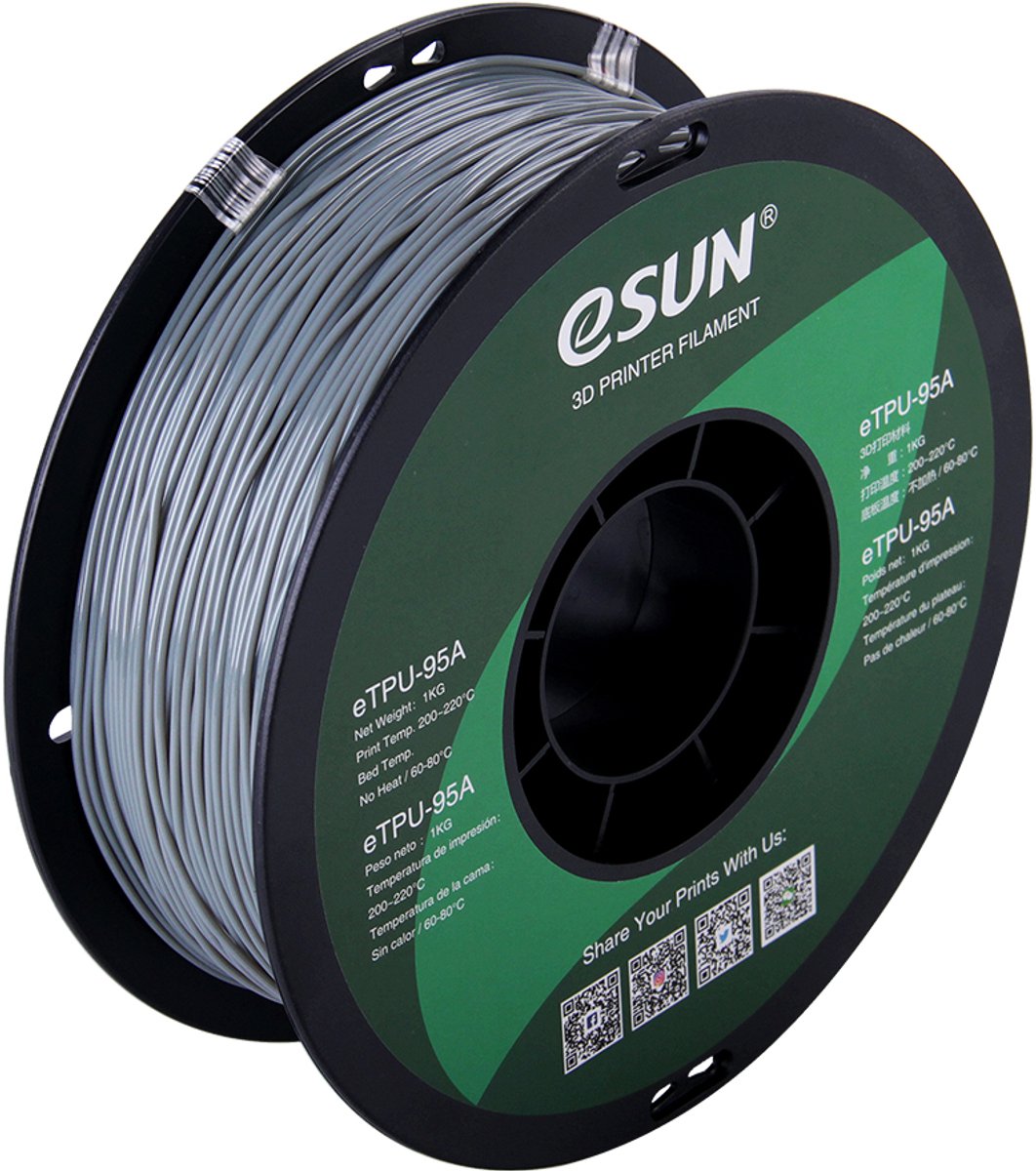 eSun - eTPU-95A Filament, 1.75mm, Grey - 1kg