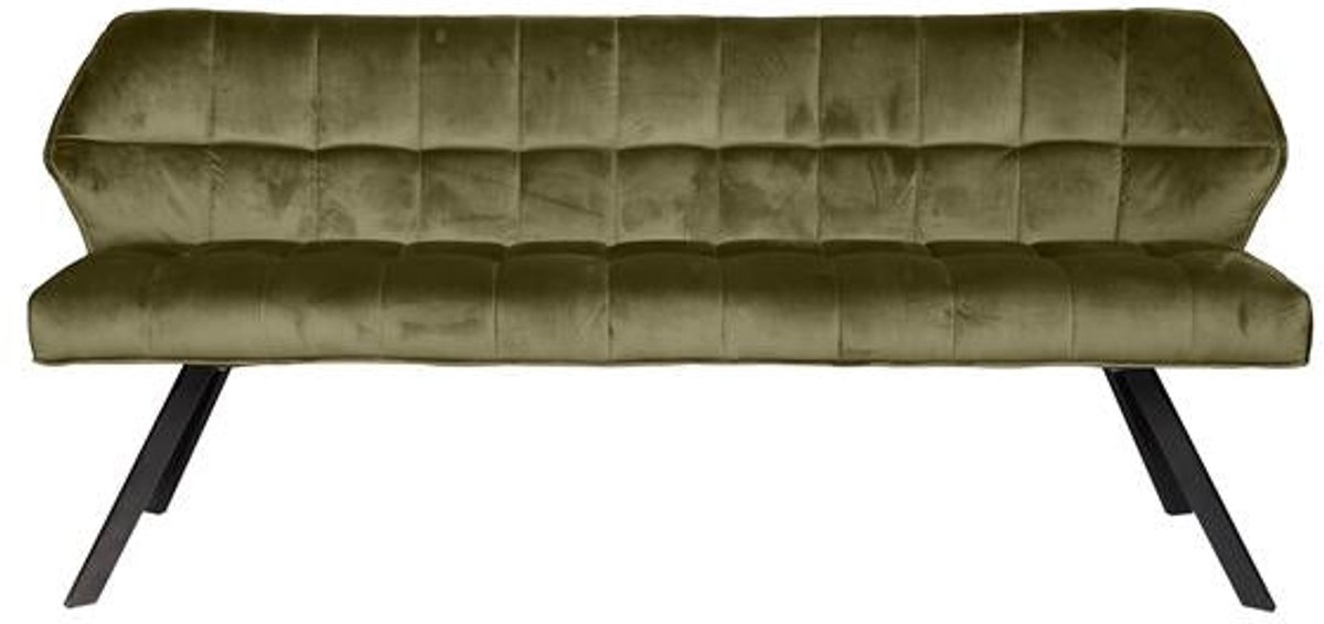 Eetkamerbank Groen Velours (180cm lang) - Eettafel Bank met Zachte Kussens in Groen Velours - Luxe Bank Industrieel voor Eetkamer met Comfortabele Zitting en Rugleuning (180x59x84) Industriele Eetbank