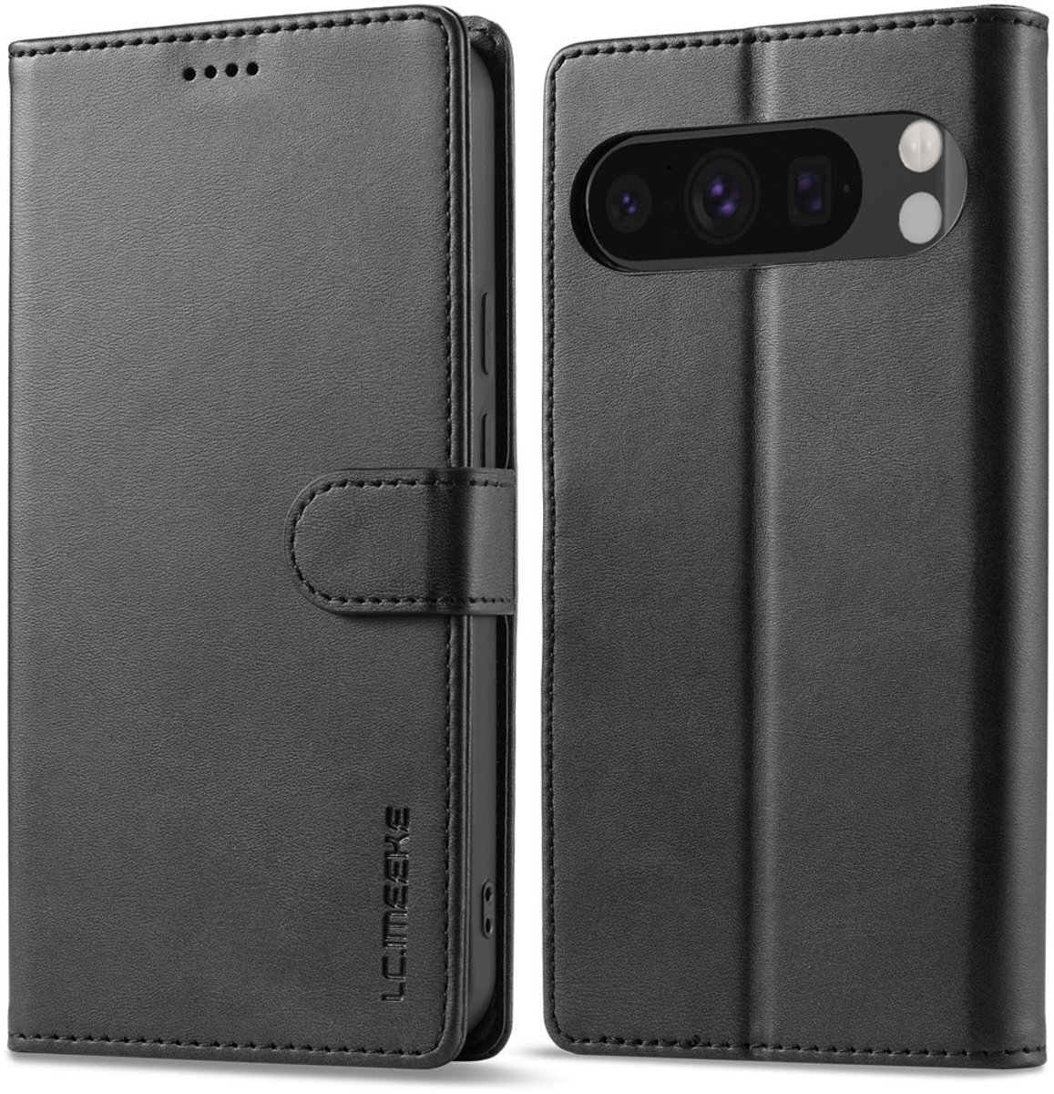 LC.IMEEKE Hoesje - Geschikt voor Google Pixel 10 / 10 Pro / 9 / 9 Pro Hoesje - LC.IMEEKE Luxe Book Case - Zwart