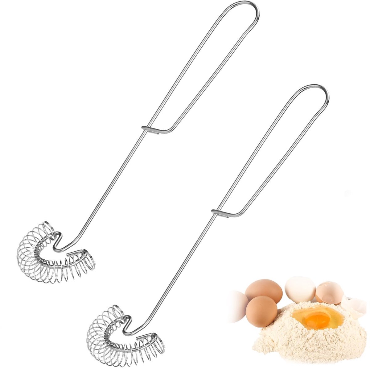 Peysaitr – 2 x Handgarde voor Eieren, Sausen, Chocolade, Slagroom – Ergonomisch – Roestvrij – Vaatwasbestendig – 27cm