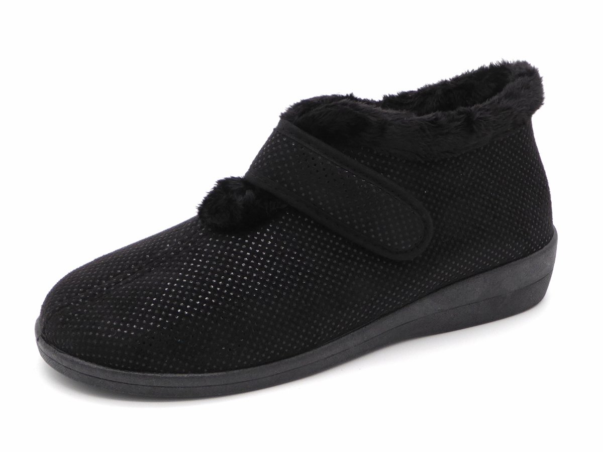 Neles Dames Pantoffel - 37801-1 Zwart - Maat 40