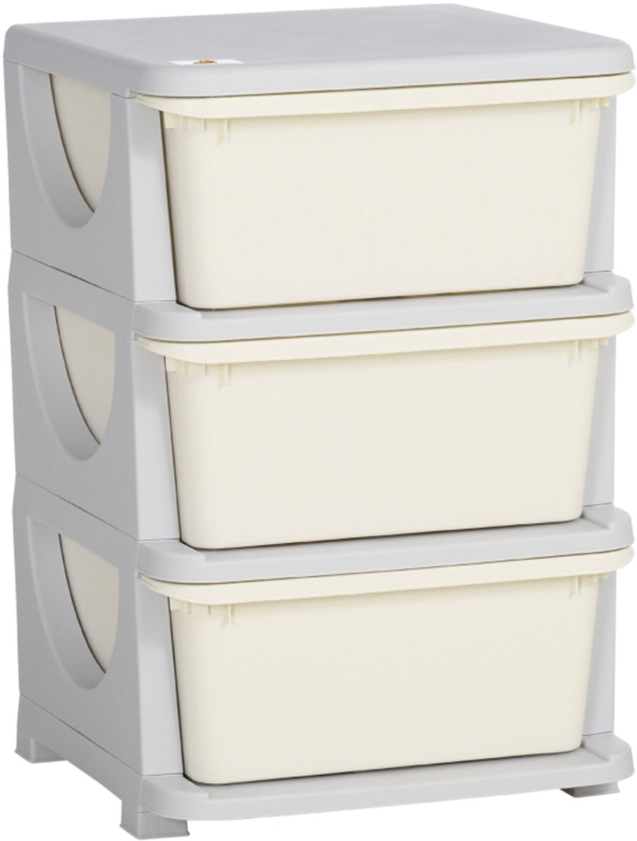 Image of 3-laag plastic laden speelgoedopslagorganisator, ruimtebesparende en vlekbestendige opslagbakken voor kinderkamer, 3-6 jaar oud
