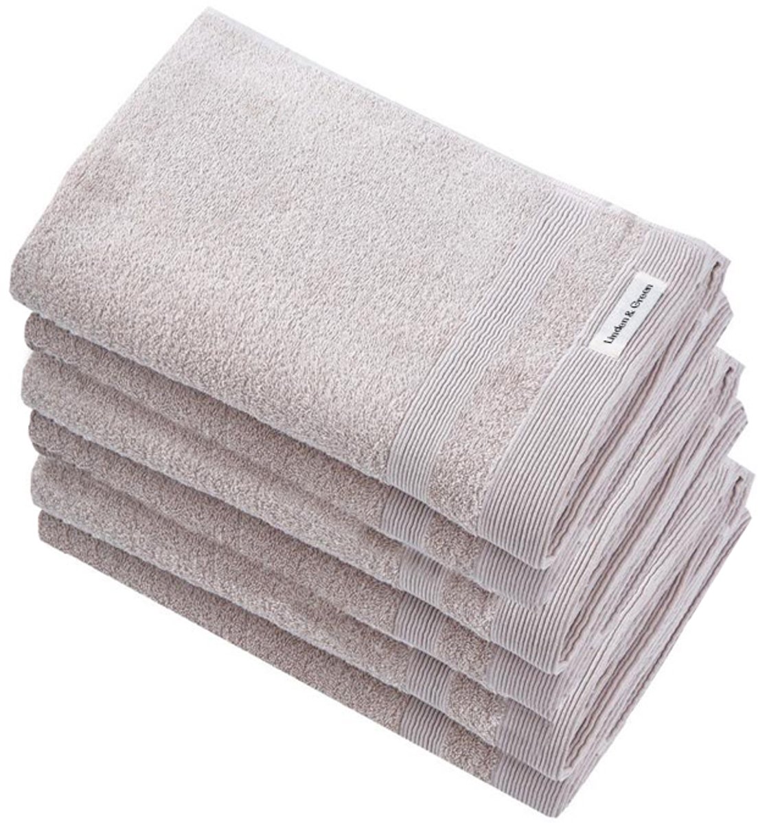 L&G - Badhanddoeken Set - 6 delig - 6 Badhanddoeken 70x140 cm - 100% Katoen - Beige - Sauna Badhanddoeken