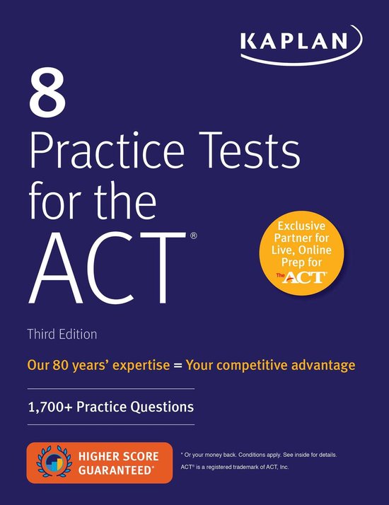 Kaplan Test Prep - 8 Practice Tests for the ACT: 1,700+ Prac ... - cover
