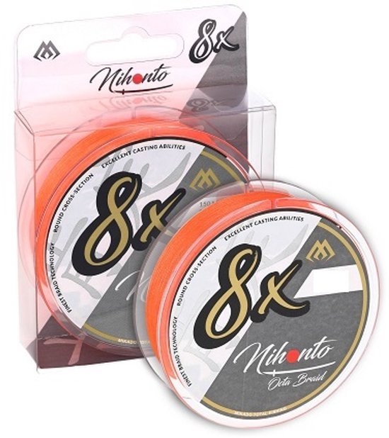 Mikado - Fil de pêche tressé - Nihonto Octa Braid 0,23 mm/20,8 kg - Oranje fluo - 10 m