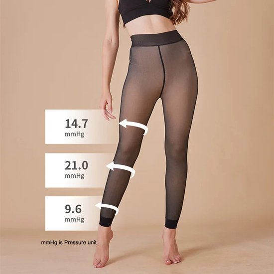 Thermo Legging Dames – Warme Winter Legging met Fleecevoering en Hoge Taille – Zwarte Opaque Pantybroek – Dikke Elastische Thermolegging voor Buiten, Sport of Thuis – Maat XL (50–85 kg) — afbeelding 5
