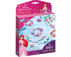 Disney Princess Totum Ariel Zeesieraden armbandjes maken ocean jewels | speelgoed meisjes knutselset vanaf 4 jaar - 3 armbandjes en halsketting met hartbedel cadeau tip sieradenset