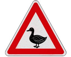 Pas op overstekende eenden bord | Sign Again materiaal | 30 cm