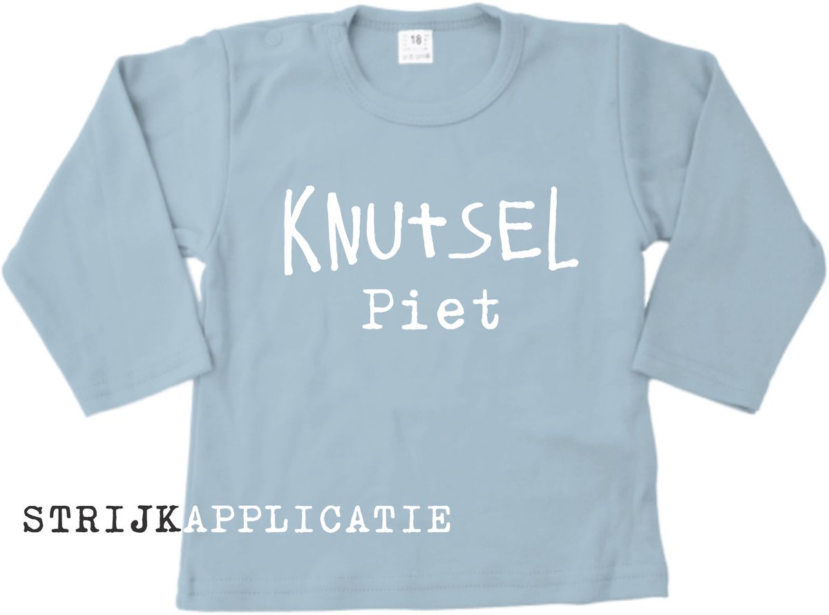Strijkapplicatie Knutsel Piet – wit -flock – 16 x 8 cm – Sinterklaas strijkapplicatie - Pimp Studio