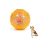 SKIPDAWG Neon Glow Hondenbal, Glow in the Dark, duurzame piepende ophaalbal voor honden, maat 6,5 cm