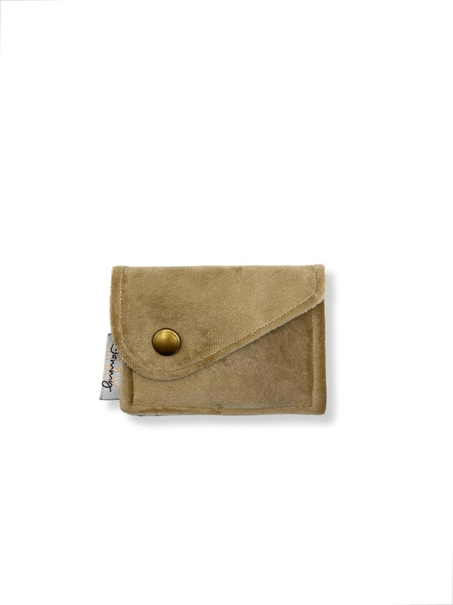 Portemonnee - Beige Velvet - Mini portemonnee dames - Portefeuille dames - Duurzaam cadeau - Cadeau voor vrouwen verjaardag - Cadeau voor haar - Cadeau voor vriendin - Handmade cadeau