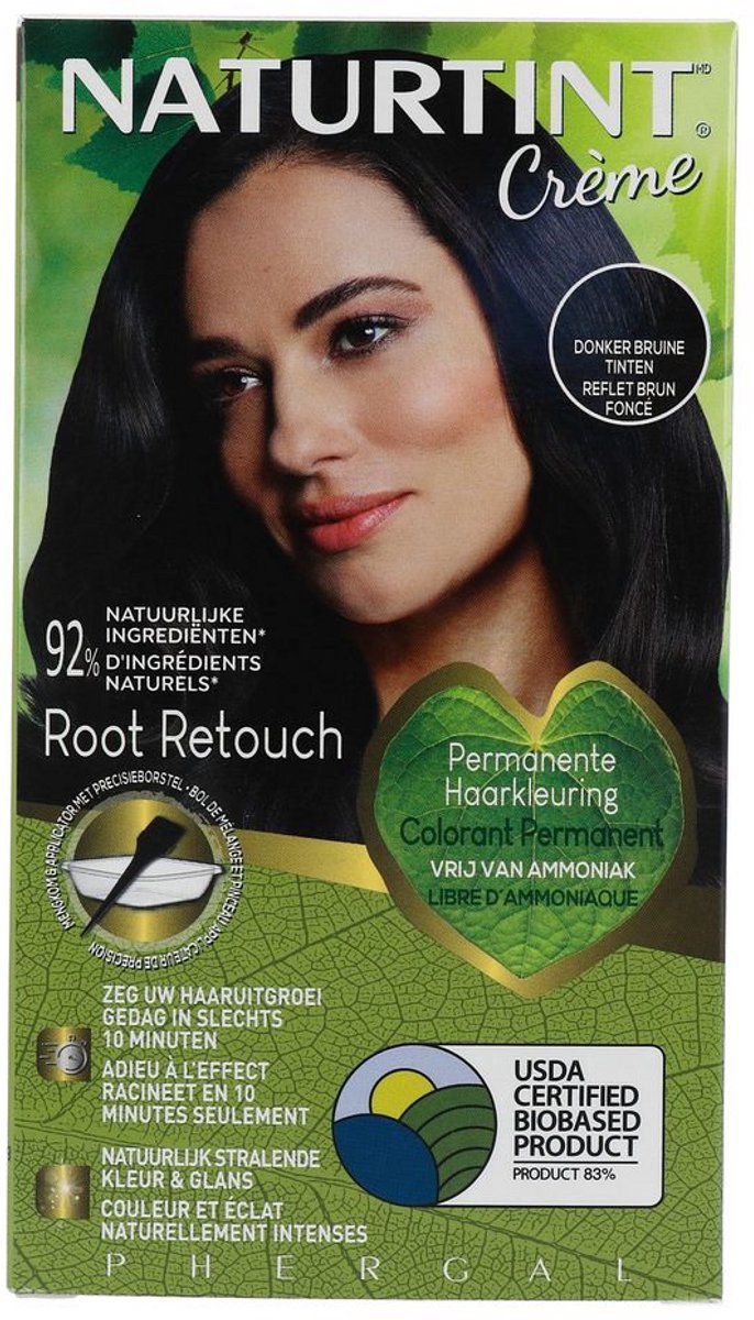 Root Retouch Donker Bruine Tinten - NATURTINT - 45ml - Vegan - Ammoniakvrij - Microplastic FREE
