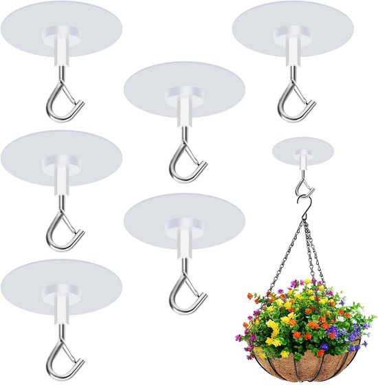 2 Stuks Plafondhaken Voor Planten – Wandhaken Wit, Sterk Draagvermogen, Voor Binnen & Buiten