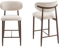 Furnihaus - Barkrukken set van 2 - Celia - Beige Walnoot