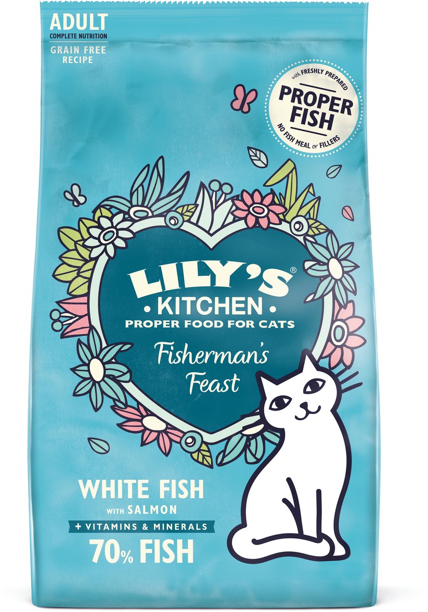 Lily's Kitchen Fabulous Fish Complete Adult Dry Kattenvoer - Dubbelpak: 2 x 2 kg