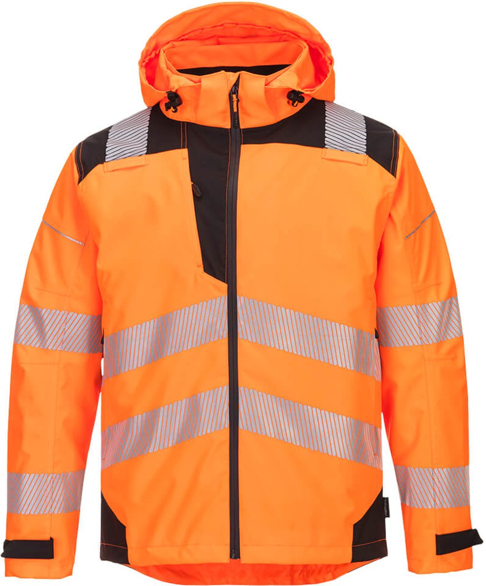 Portwest PW3 Hi-Vis extreme Regenjack PW360 - Oranje/Zwart - 6XL