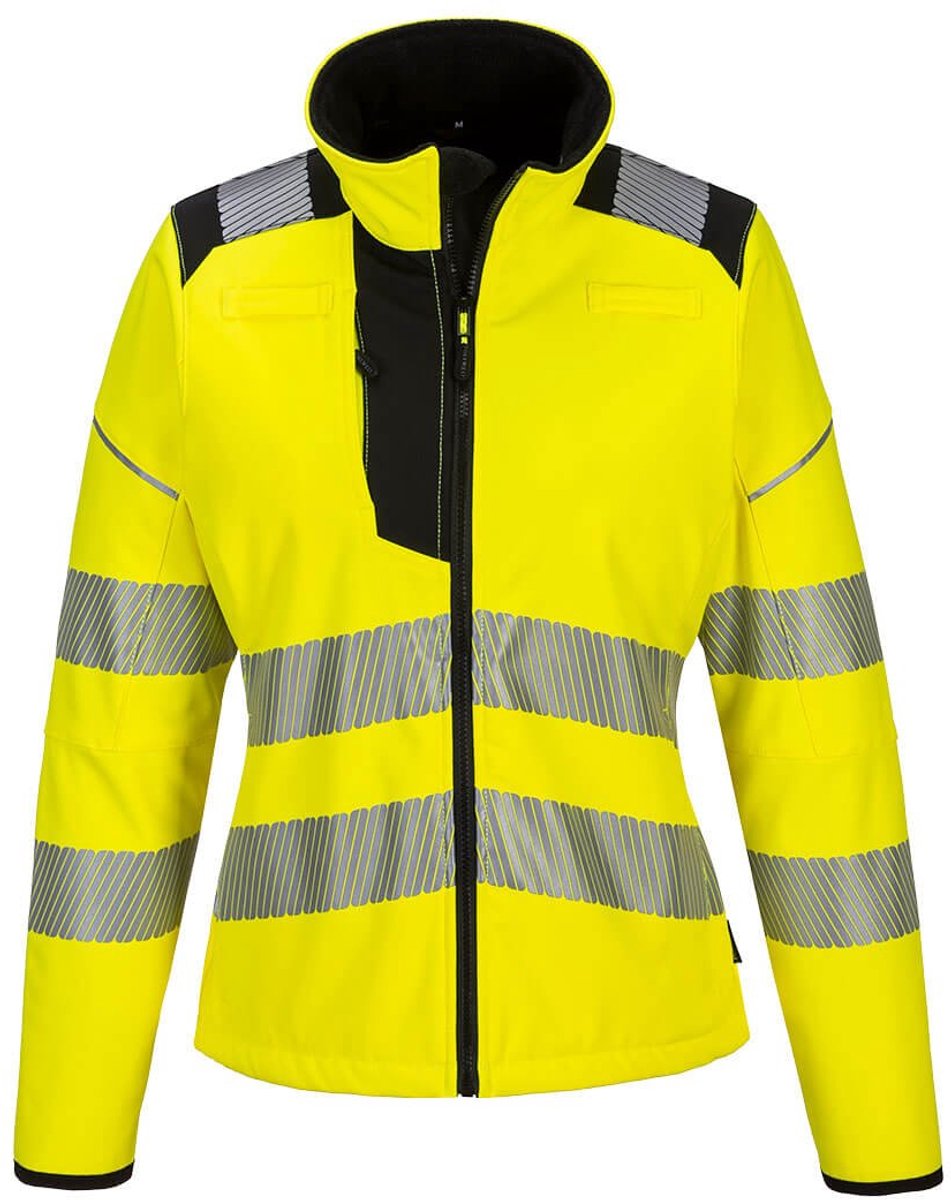 Portwest PW3 Hi-Vis Softshell voor dames PW381 - Geel/Zwart - M