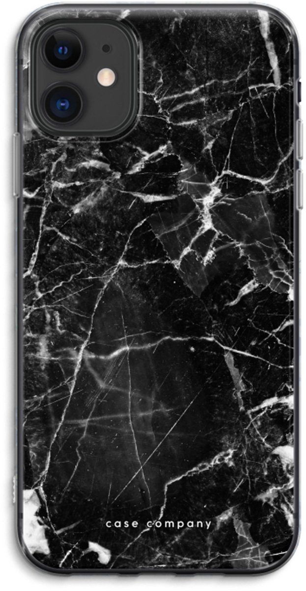 Case Company® - Hoesje geschikt voor iPhone 11 hoesje - Zwart Marmer - Soft Cover Telefoonhoesje - Bescherming aan alle Kanten en Schermrand