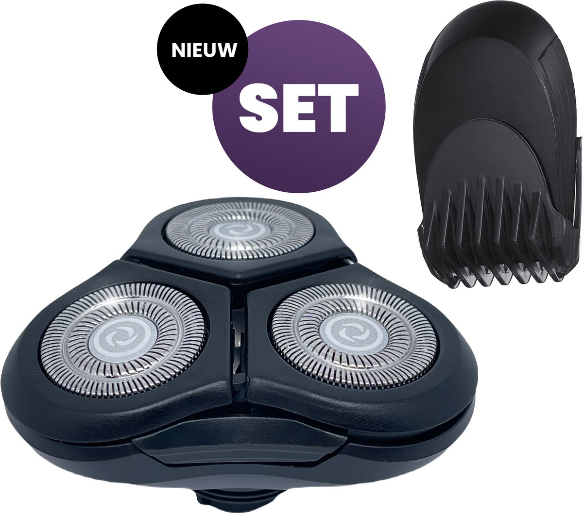 Scheerkop + trimmer geschikt voor Philips Series 7000 series 5000 series 9000 – Geschikt voor Philips RQ11 RQ12 RQ10 SH89- Zwart