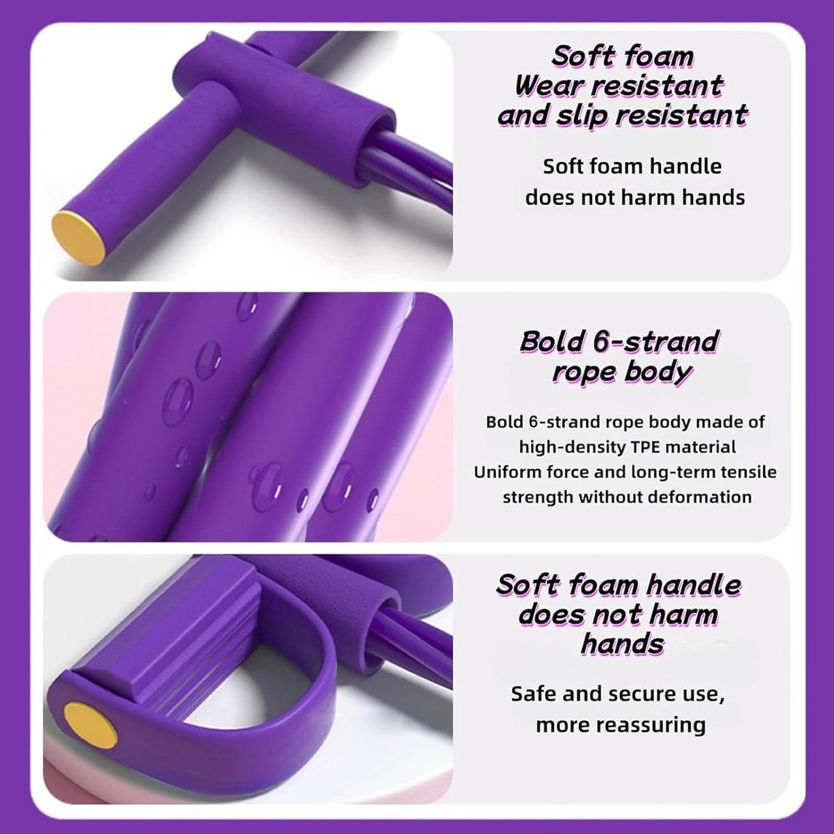 Set De Bandes De Résistance Musculation 6 Tubes Avec Pédale - Poignées - Fitness - Neuf