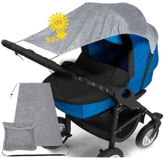 Foto: Universele kinderwagenluifel opbergtas inbegrepen uv bescherming verstelbaar voor comfort