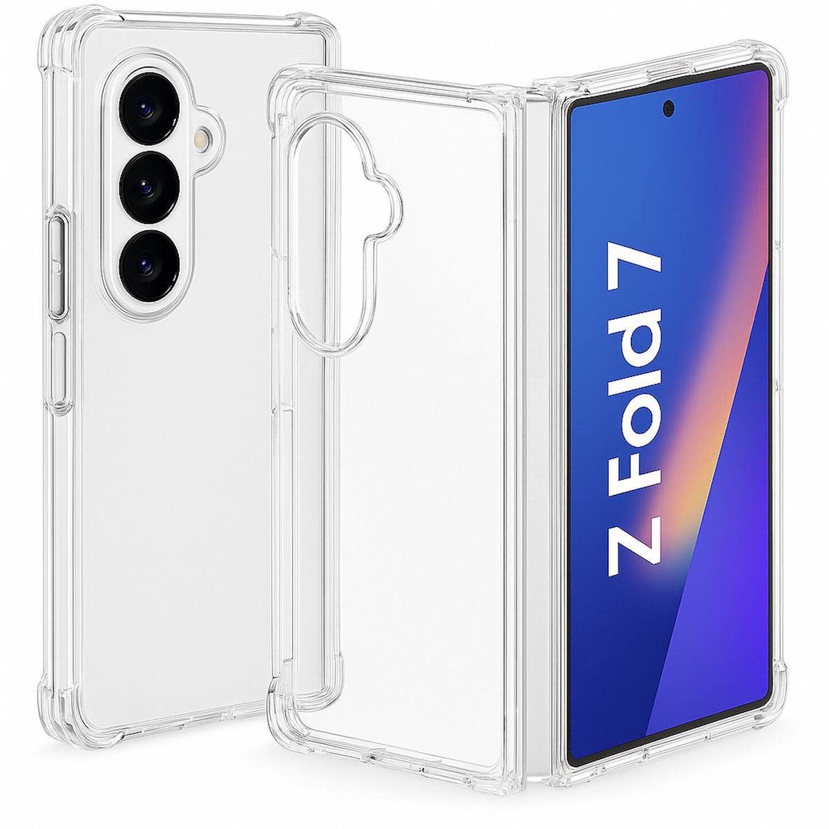 Hoesje geschikt voor Samsung Galaxy Z Fold 7 - Shockproof Transparant Back Cover Case