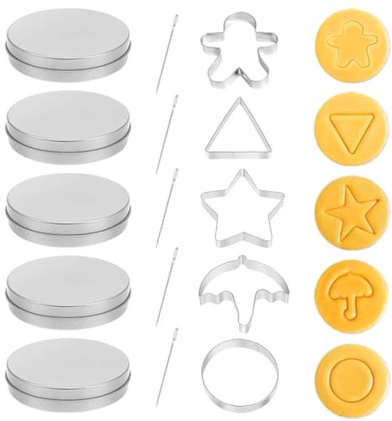 12 stuks metalen koekjessnijders set, paraplu driehoek ster ronde vorm