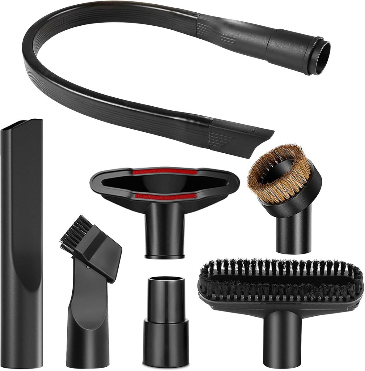 stofzuigeraccessoires, universele stofzuigermond met 58 cm flexibele kierenzuigmond, universele stofzuigermond met borstel, Geschikt voor alle stofzuigers met 32-35 mm aansluiting