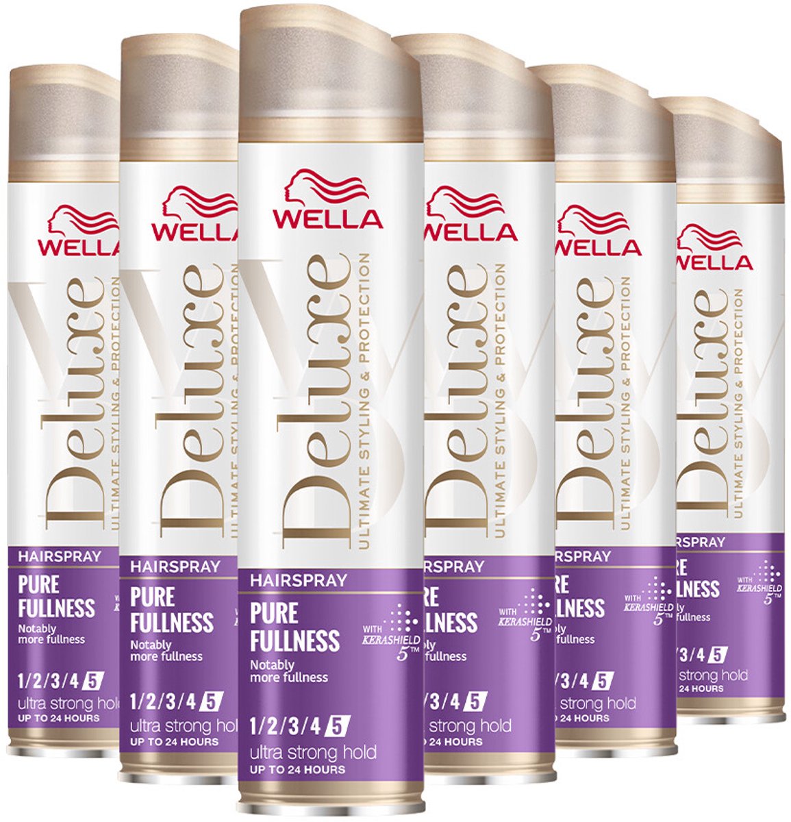 Wella - Deluxe Pure Fullness Haarspray - 6 x 250 ml - Voordeelverpakking