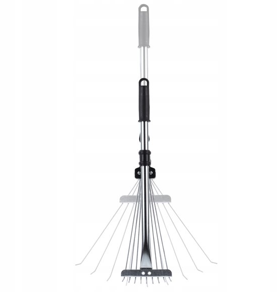 KADAX Hark voor bladeren en gras, instelbare draadhark, hark met brede kop, grashark van metaal, bladbezem met lange steel, tuinhark, bladhark, rekenborstel (9 tanden) van Merkloos	 — afbeelding 5