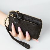CHAOFANXI Trifold leren portemonnee voor dames, kleine portemonnee voor dames, portemonnee met 6 kaartvakken, 1 bankbiljettenvak en 1 muntvak, roze, roze, 10*8*4, Modern