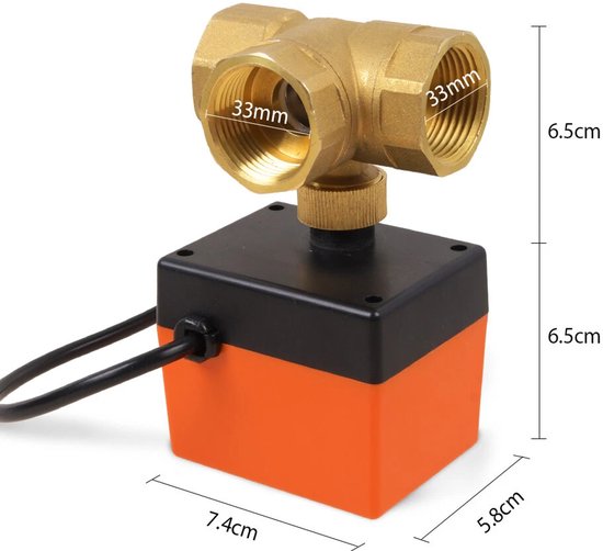 AC 220V Electric Ball Valve G1 DN25 Brass Removable Motorized Valve Three Lines Three Regulators Water Valve for Flow Control