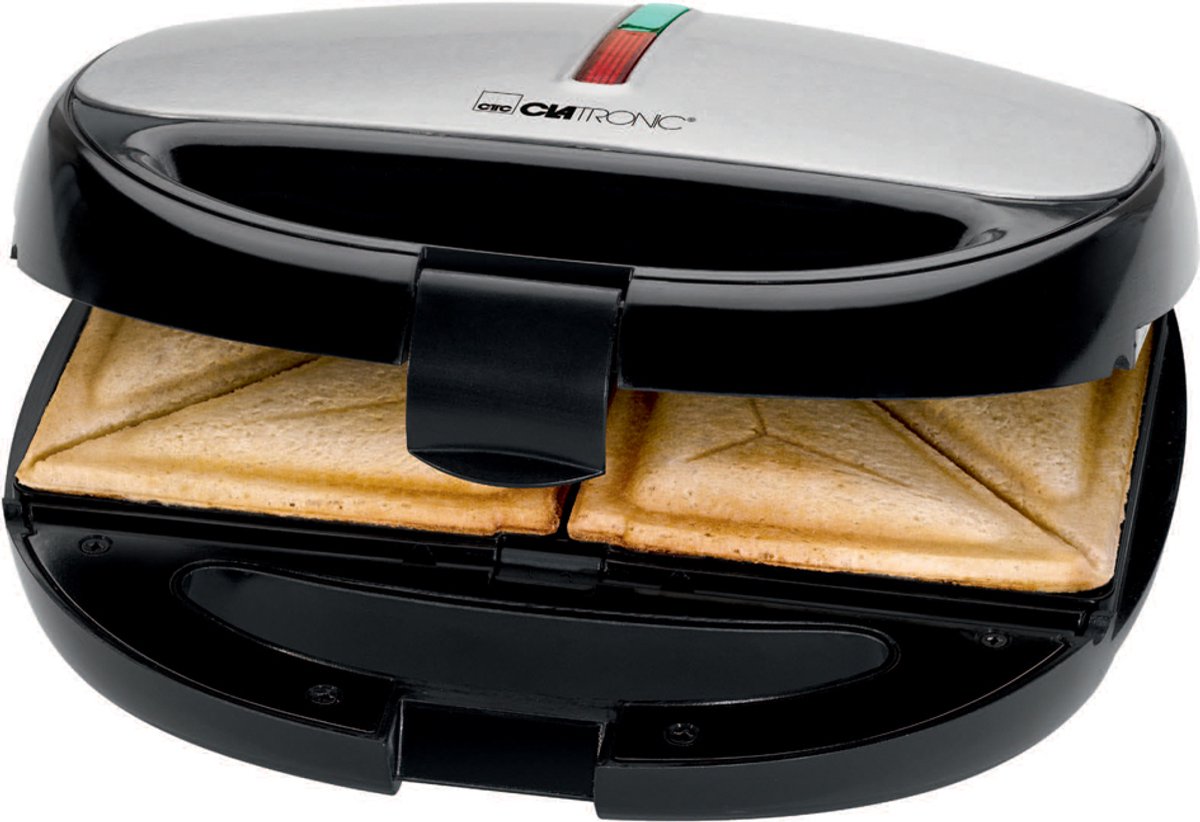 clatronic sandwich-waffel-grill st-wa 3670 zwart-inox