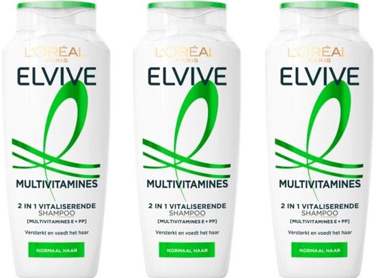 L’Oréal Paris Elvive Multivitamines 2-in-1 Shampoo - Voordeelverpakking 3 x 250 ml