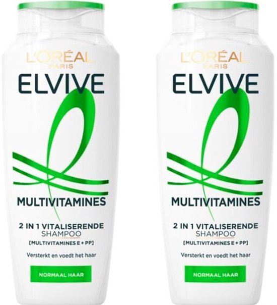 Elvive Multivitaminen 2-in-1 Shampoo 250 ml, 2 stuks