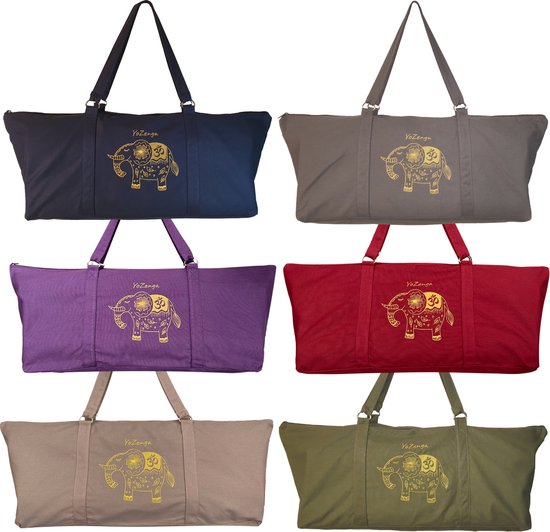 YoZenga Yogatas Olifant Olive Black - Sporttas - Yoga tas groot - Gouden Olifant Borduursel - Met Binnenvak - Ook Geschikt als Sporttas en Weekendtas van YoZenga — afbeelding 5