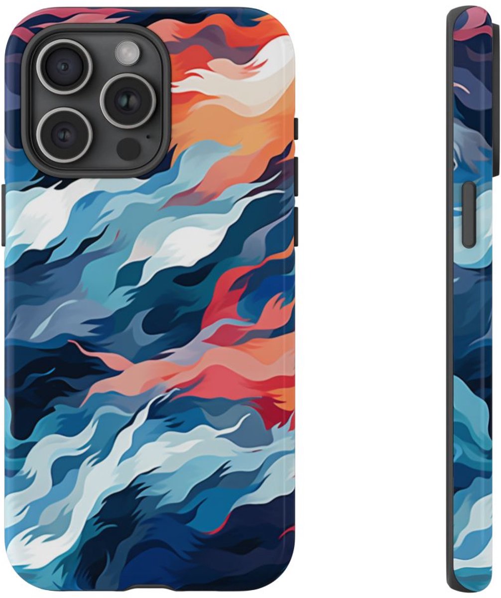Abstracte Golvende Patronen – Telefoonhoesje Geschikt voor iPhone 15 Pro Max