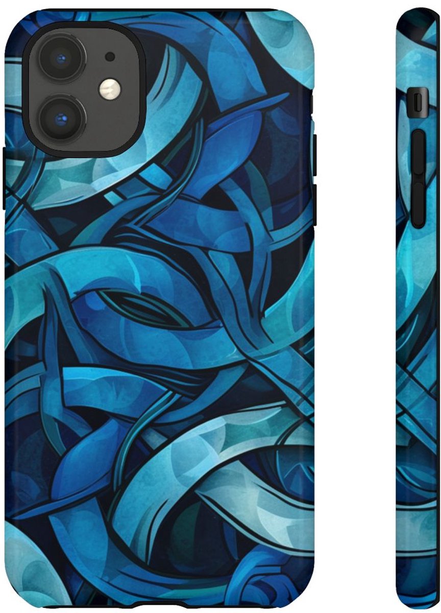 Blauw Keltisch Knoopmotief – Telefoonhoesje Geschikt voor iPhone 11