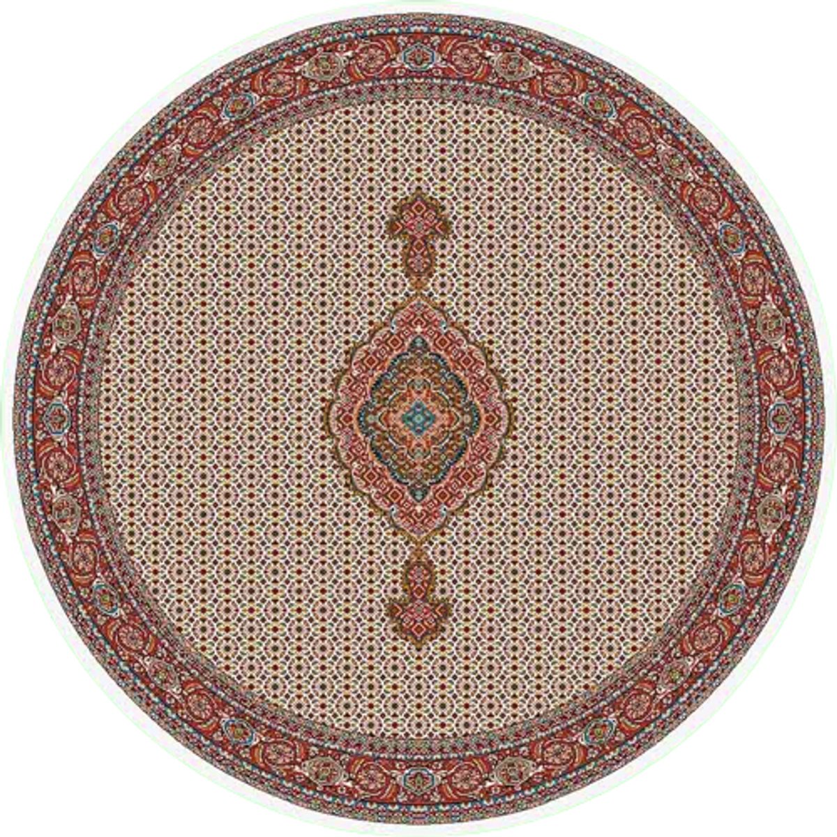 SusaStyle - OUTLET - Perzisch Vloerkleed – Riz Mahi Cream – Rond – Tapijt 150 cm