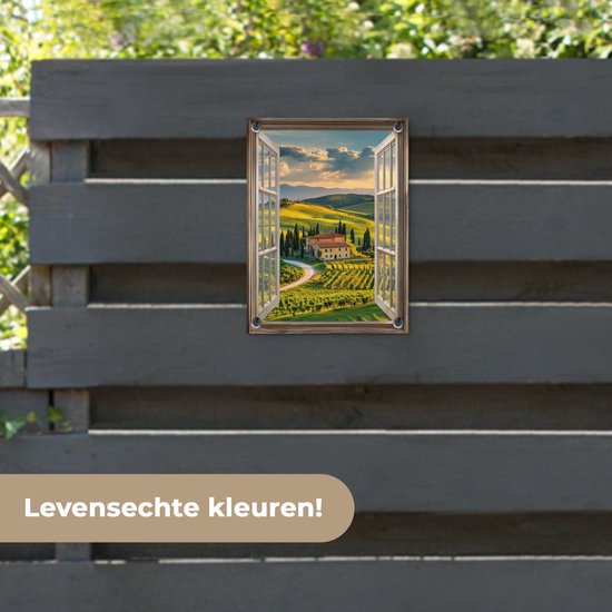 Affiche de jardin 30x40 cm - Décoration de jardin Vue - Toscane - Vue - Paysage - Été - Affiche pour le jardin - Décoration extérieure - Tableau de jardin clôture - Décoration murale sur toile de jardin - Décoration murale sur toile de balcon