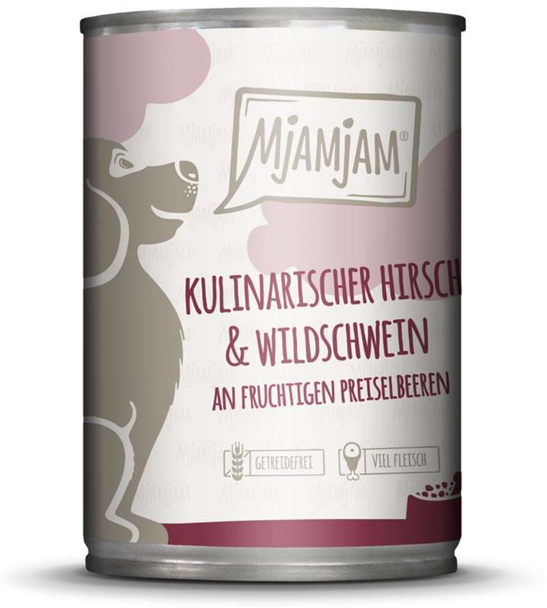 MjAMjAM MjAMjAM Dog - Leckere Mahlzeiten Dose 6x400g | Hirsch & Wildschwein