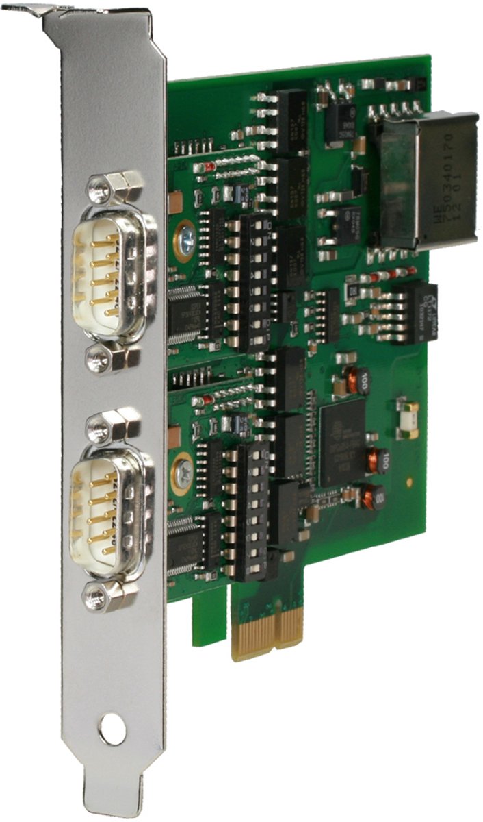 PCI Express-kaart met 2x RS232/422/485, galvanisch geïsoleerd