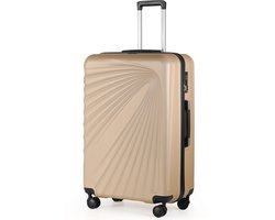 TAN.TOMI Grote Hardcase Reiskoffer ABS - 28 inch (49 × 29 × 76 cm, 95 L) - Lichtgewicht Ruimbagage Trolley met 3‑cijferig Cijferslot & 360° Wielen - Champagne