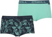 O'Neill dames boxershorts 2-pack - green leafs - maat L