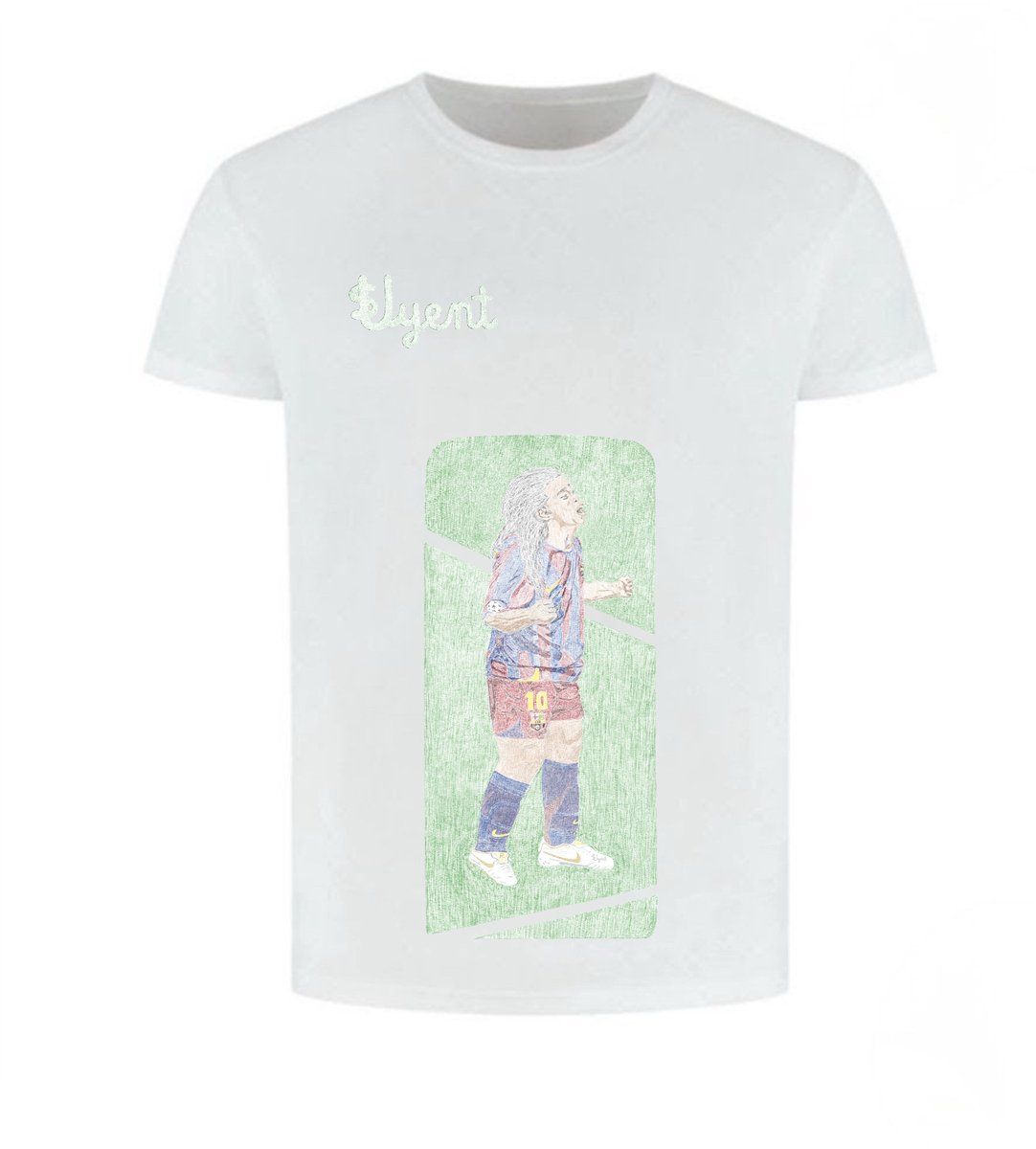 Svyent T-shirt light schets/tekening Ronaldinho kleding maat L