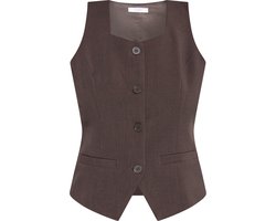 SISTERS POINT Gema-ve1 - Dames Gilet - D. Chocolate - Maat XL