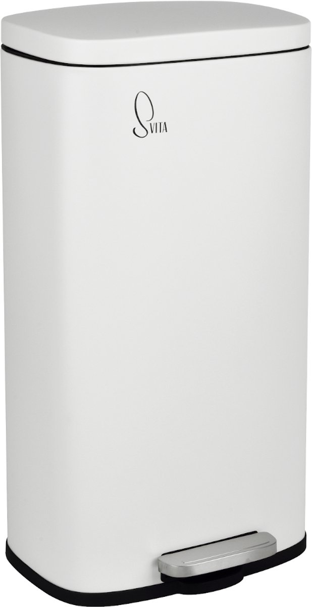 SVITA TQ30 afvalemmer 30L pedaalemmer afvalemmer softclose deksel wit