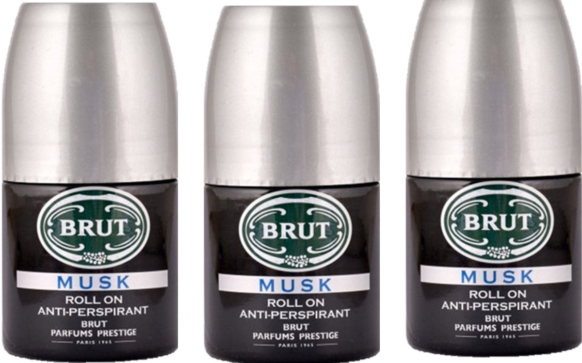Brut Deo Roller Musk - Voordeelverpakking 3 x 50 ml