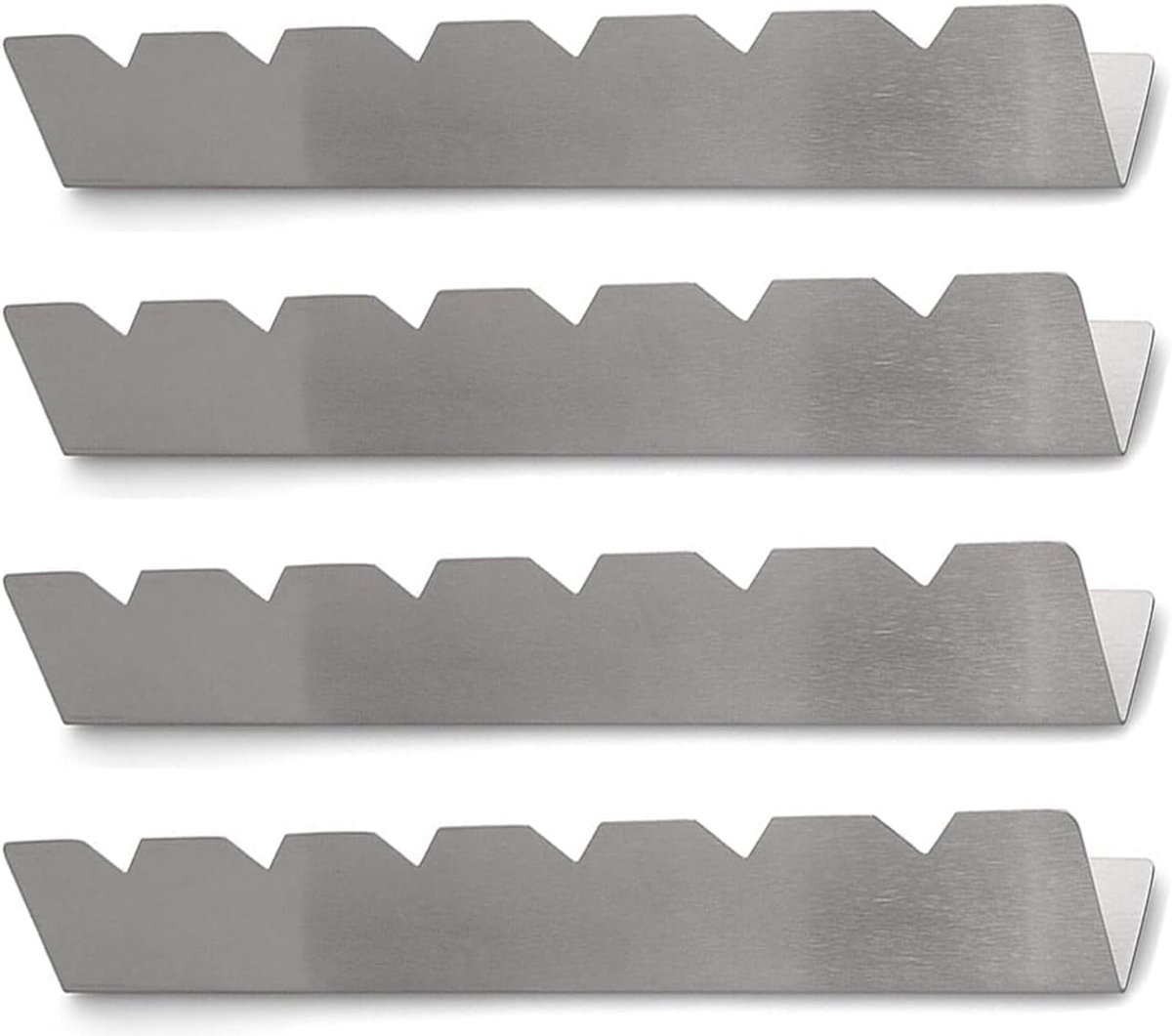 4-delige RVS Spieshouder – BBQ Spiesrek met 6 Inkepingen – Geschikt voor Houten, Bamboe, Ronde & Platte Spiesen – Barbecue Accessoires